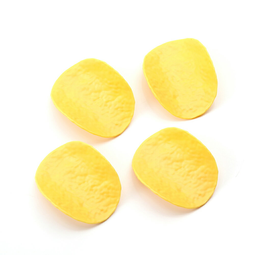 即日発送！ミニチュアフードパーツ プラスチック製 食品サンプル貼付けパーツ フェイクフードカボション デコレーションパーツ ポテトチップス 42×55mm（6ヶ）
