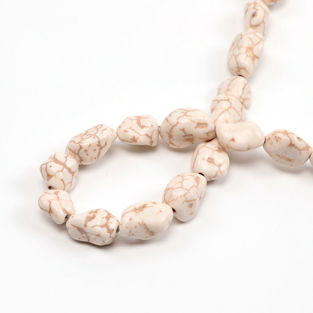 即日発送！天然石ビーズ ターコイズビーズ ハウライトビーズ 不規則型 連売り 約12mm（1連）