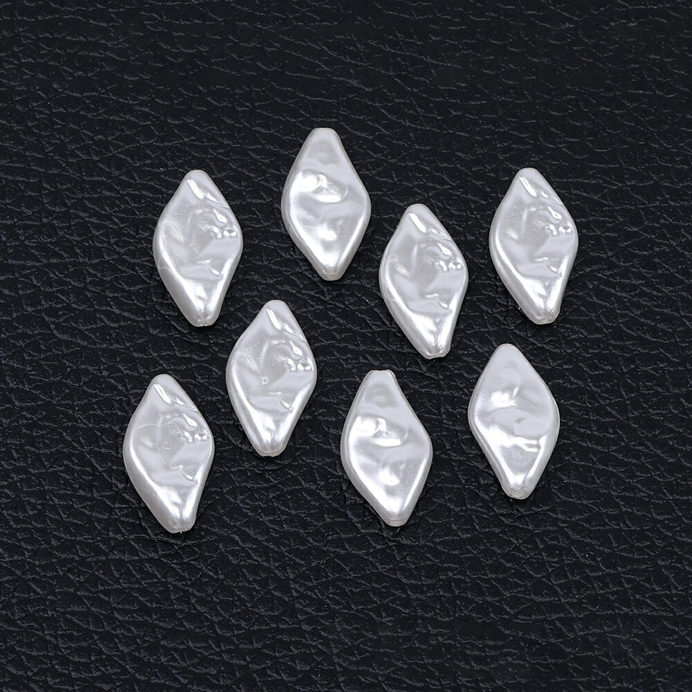 即日発送！パールビーズ ABS樹脂パールビーズ ひし形 9×17mm ホワイト（15ヶ）