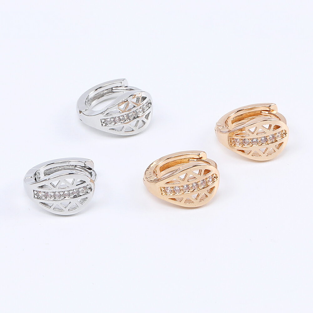 即日発送！高品質開閉式フープピアス ジルコニアピアス 7×13mm（2ヶ）