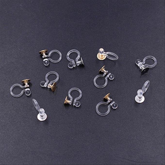 即日発送！樹脂ノンホールピアス 丸皿6mm クリア【4ヶ】