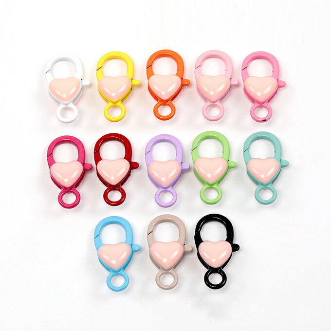 即日発送!推し色カニカン 推しカラーカニカン ハートフックカン 手作り推し活キーホルダー金具 ストラップ金具 ナスカン 下カン付き 約12×27mm (4ヶ)