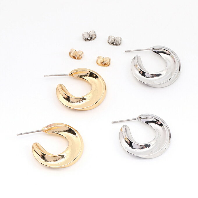 即日発送！デザインピアス Cフープ 22mm（2ヶ）