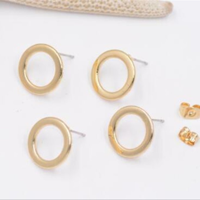 即日発送！ピアス金具 中抜き丸 15mm【4ヶ】