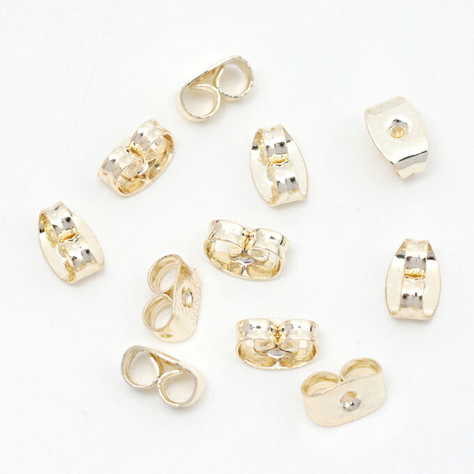 即日発送！ピアスキャッチ 金属アレルギーしにくい ポストピアスキャッチ ピアス留め 色褪せしにくい 約4x6mm（20ヶ）