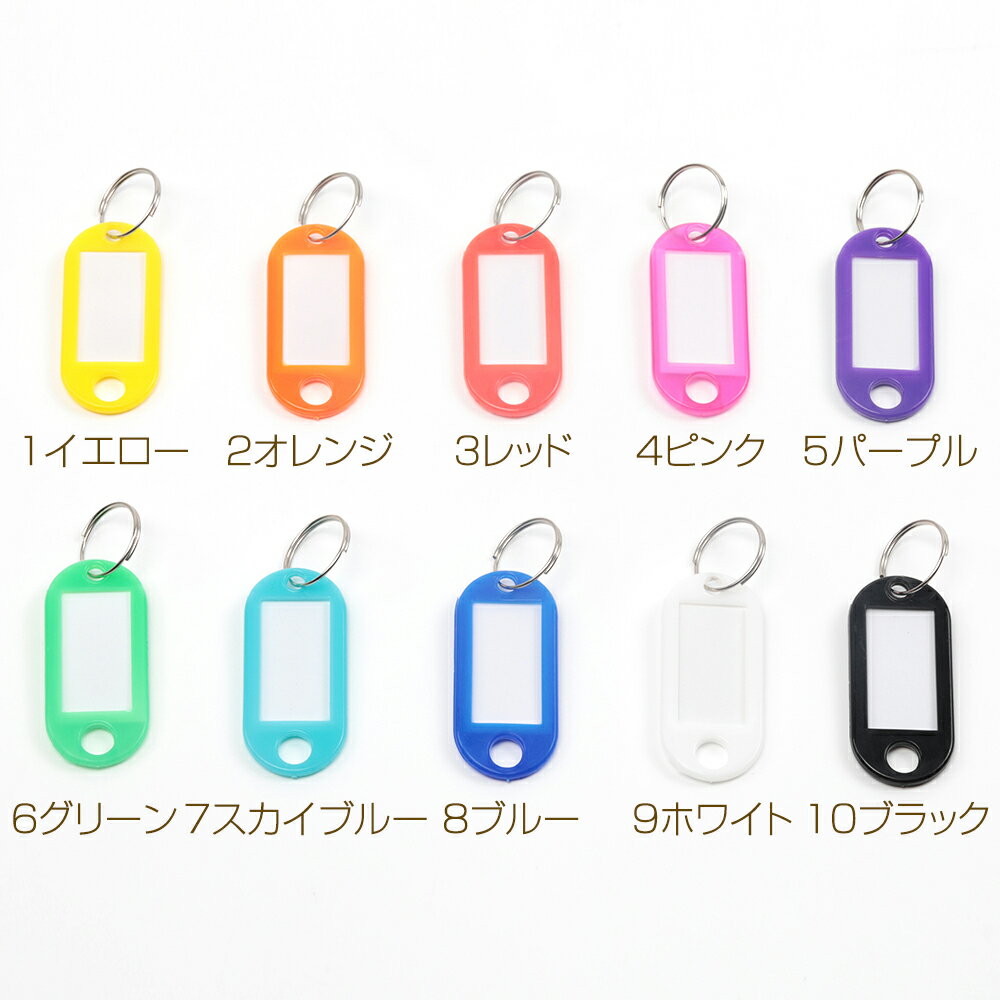 即日発送！キーホルダー ネームタグ プラスチック タグキーホルダー リング付き荷物 オフィス ホテル用 約22×48mm（6ヶ）