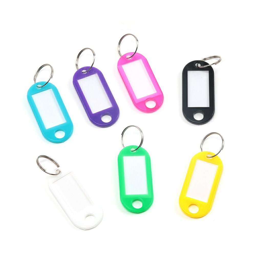 即日発送！キーホルダー ネームタグ プラスチック タグキーホルダー リング付き荷物 オフィス ホテル用 約22×48mm（6ヶ）