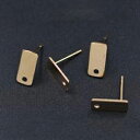 即日発送!ピアス金具 長方形 5×11mm 穴有り【2ヶ】ゴールド