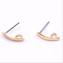 即日発送!ピアス金具 カーブ 3×14mm カン付き【2ヶ】ゴールド