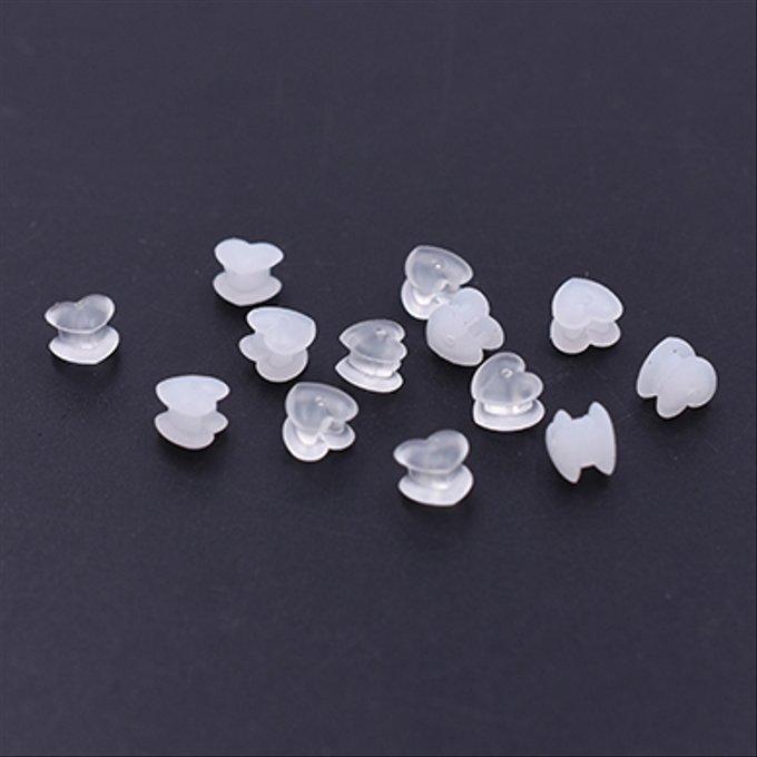 即日発送！ピアスキャッチ ハート型 6×6mm【20ヶ】