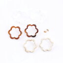 即日発送!高品質樹脂ピアス フラワー 32×35mm(2ヶ)