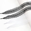 即日発送!リボンレース靴紐 シューレース ローファー靴おしゃれ靴ひも 幅約2.5cm 長さ約100cm (2本セット)