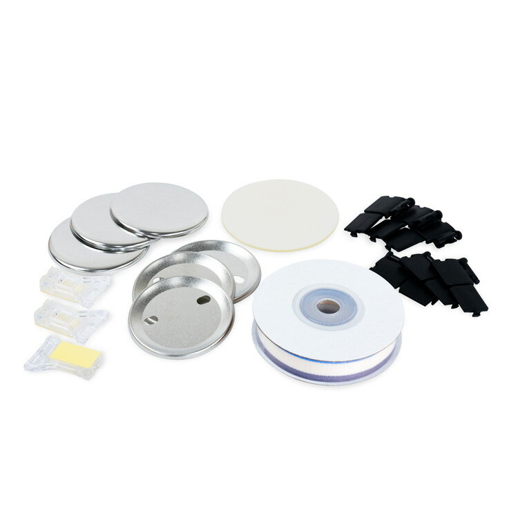 樂天商城 - 57mm メダルパーツセット 50個入 ストライプ [ビオラ&バターミルク&グレー]