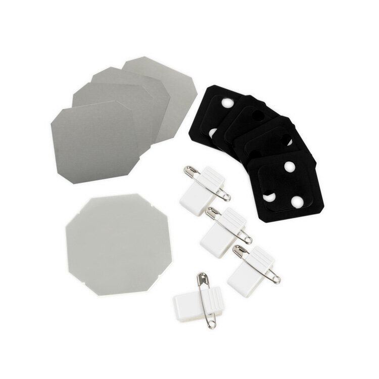 樂天商城 - [新型] 40mm 四角形 クリップ付きピン 缶バッジパーツセット 250個