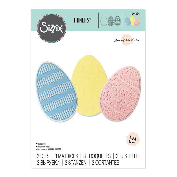 Sizzix シジックス シンリッツ ダイ セット  / Thinlits Die Set 3PK Decorative Eggs by Jennifer Ogborn