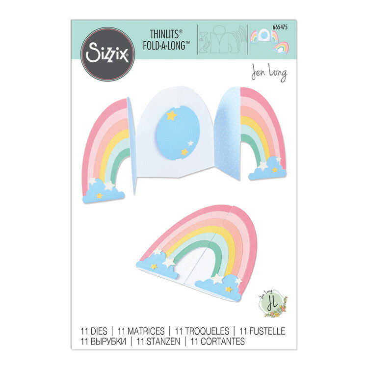 Sizzix å å ե    å [, 쥤ܡ] / Thinlits Die Set 11PK Card, Rainbow Fold a Long by Jen Long