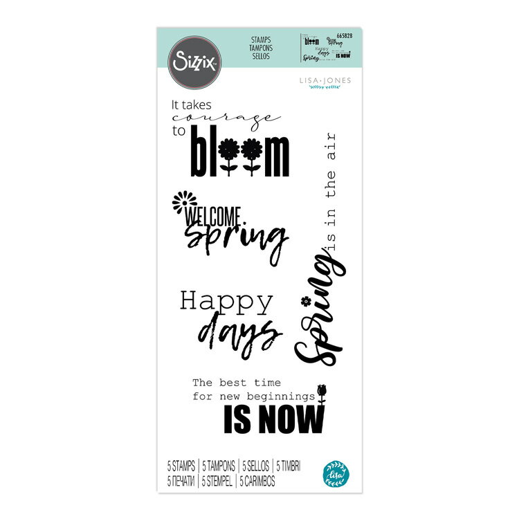 [SUPER PRICE] Sizzix ꥢ [ץ ] / Clear Stamps Set 5PK Spring Sentiments by Lisa Jones