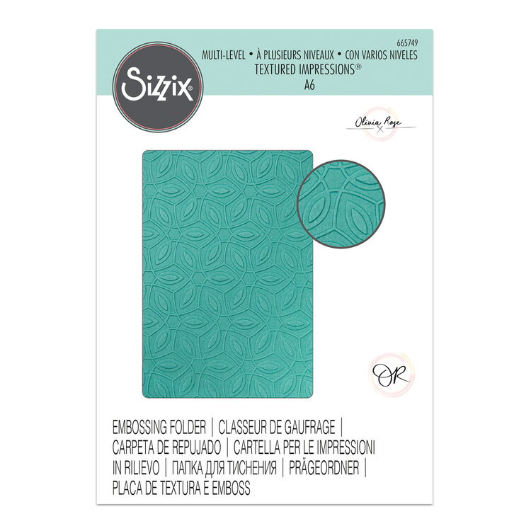 Sizzix シジックス マルチレベル テクスチャード インプレッションズ エンボッシング フォルダー オーナメンタル パターン / Multi-Level Textured Impressions Embossing Folder Ornamental Pattern by Olivia Rose
