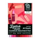 Paper Accent カードストック ペーパーパッド 約12.7×17.9cm リップスティック シェードアソート 48枚綴り / Cardstock Pad 5 x 7 Lipstick Shades Assortment 48pc