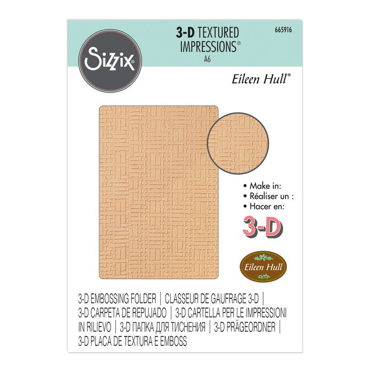 Sizzix シジックス 3D テクスチャード インプレッションズ エンボッシング フォルダー ウォウヴン レザー / 3-D Textured Impressions Embossing Folder Woven Leather by Eileen Hull