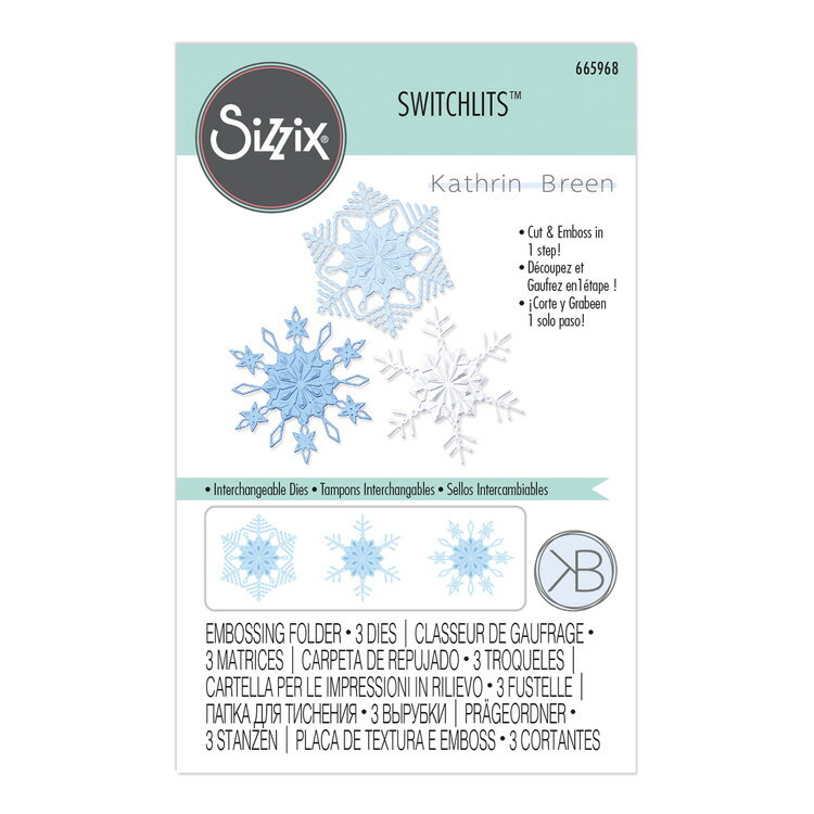 Sizzix シジックス スイッチリッツ エンボッシング フォルダー  / Switchlits Embossing Folder Winter Snowflakes by Kath Breen