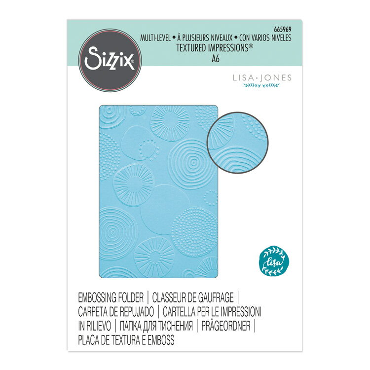 Sizzix シジックス マルチレベル テクスチャード インプレッションズ エンボッシング フォルダー [アブストラクト ラウンズ] / Multi-Level Textured Impressions Embossing Folder Abstract R…