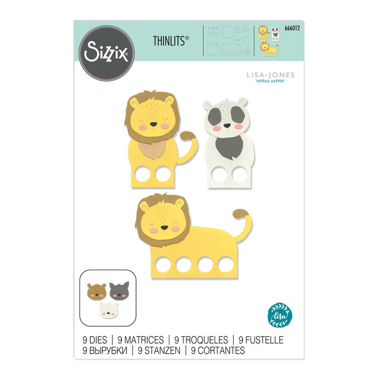 Sizzix シンリッツ ダイセット [アニマル フィンガーパペッツ] / Thinlits Die Set 9PK Animal Finger Puppets by Lisa Jones