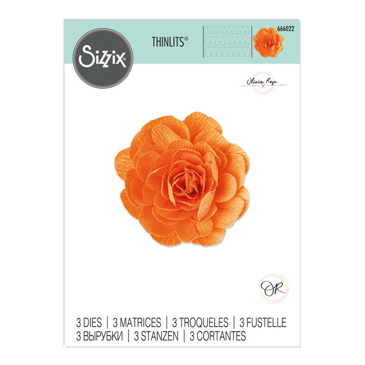 Sizzix シンリッツ ダイ セット ポンポンフラワー / Thinlits Die Set 3PK Pom-Pom Flower by Olivia Rose