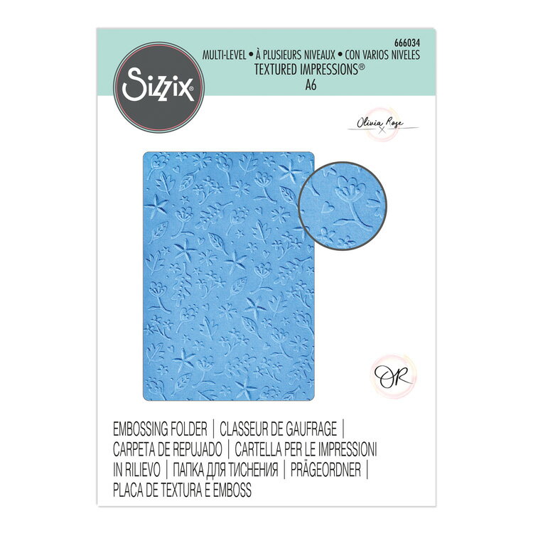 Sizzix シジックス マルチレベル テクスチャード インプレッションズ エンボッシング フォルダー ドリフティング リーヴス / Multi-Level Textured Impressions Embossing Folder Drifting Leaves by Olivia Rose