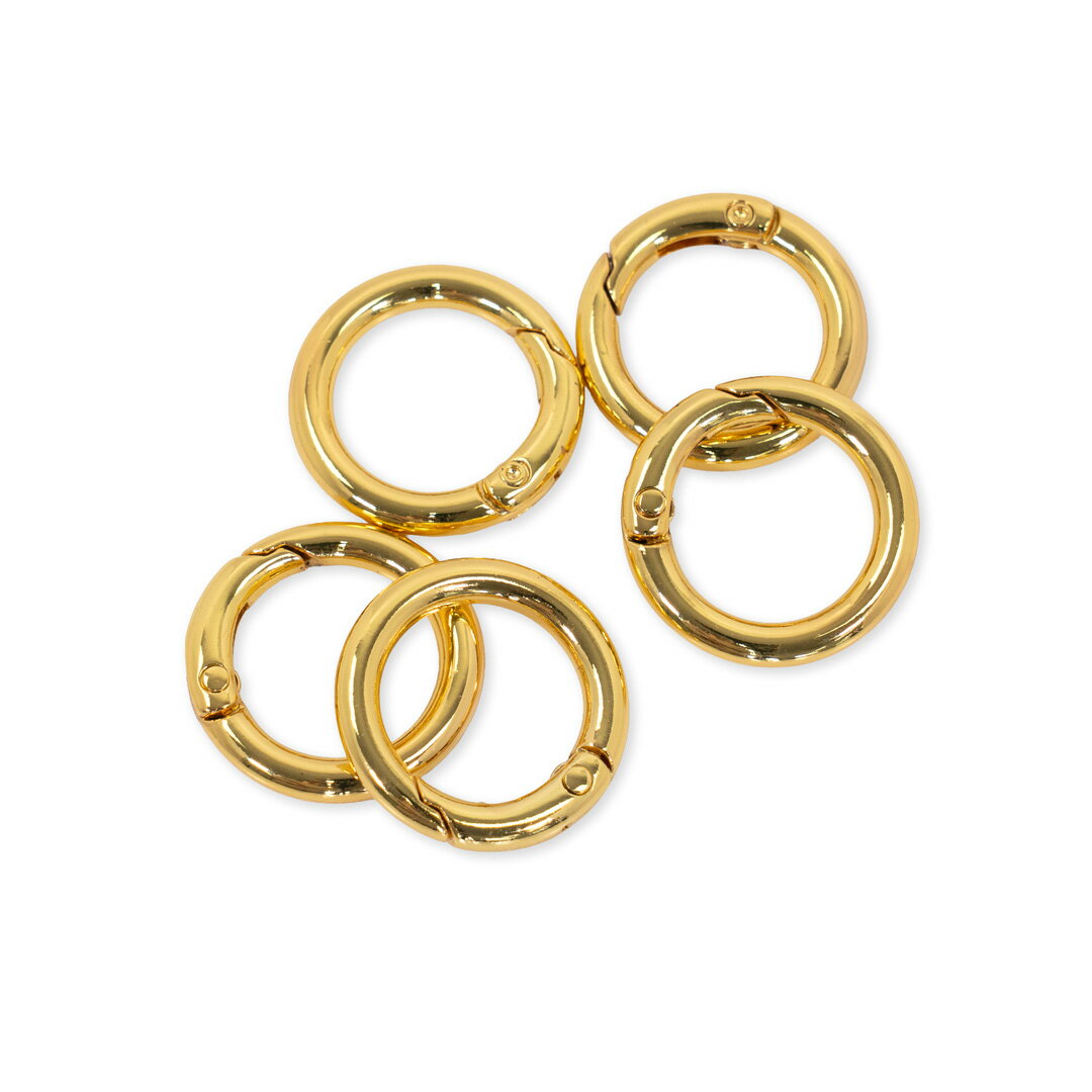 樂天商城 - 丸型カラビナ [ゴールド] 直径約24.5mm (線径約4mm) 10個入