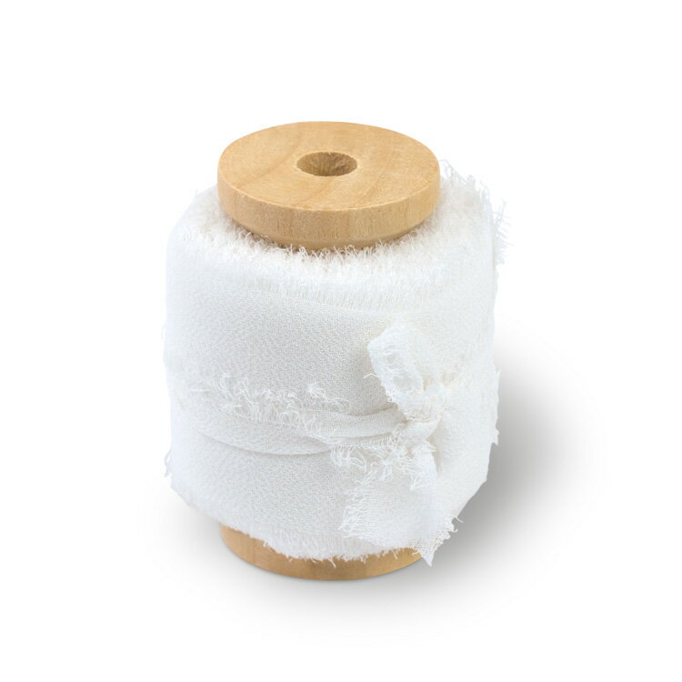 シフォンリボン 38mm [スノー]