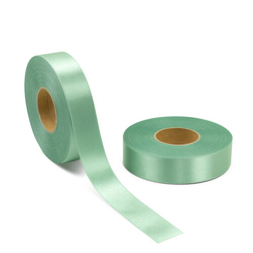 Ribbon - 両面サテン ダブルサテン リボン 25mm リーフグリーン 1ロール( 約30m )