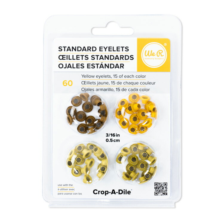 We R Memory Keepers アイレット ハトメ スタンダードサイズ [イエロー] Crop-A-Dile ホールパンチ＆アイレットセッター用 / Stamdard Size Eyelets Yellow