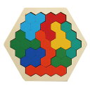 知育玩具 木製パズル ヘキサゴンパズル 9ピース 色形認識 手先トレーニング 幼児 小学生 幼稚園 保育園 療育 特別支援 早期教育 プレゼント