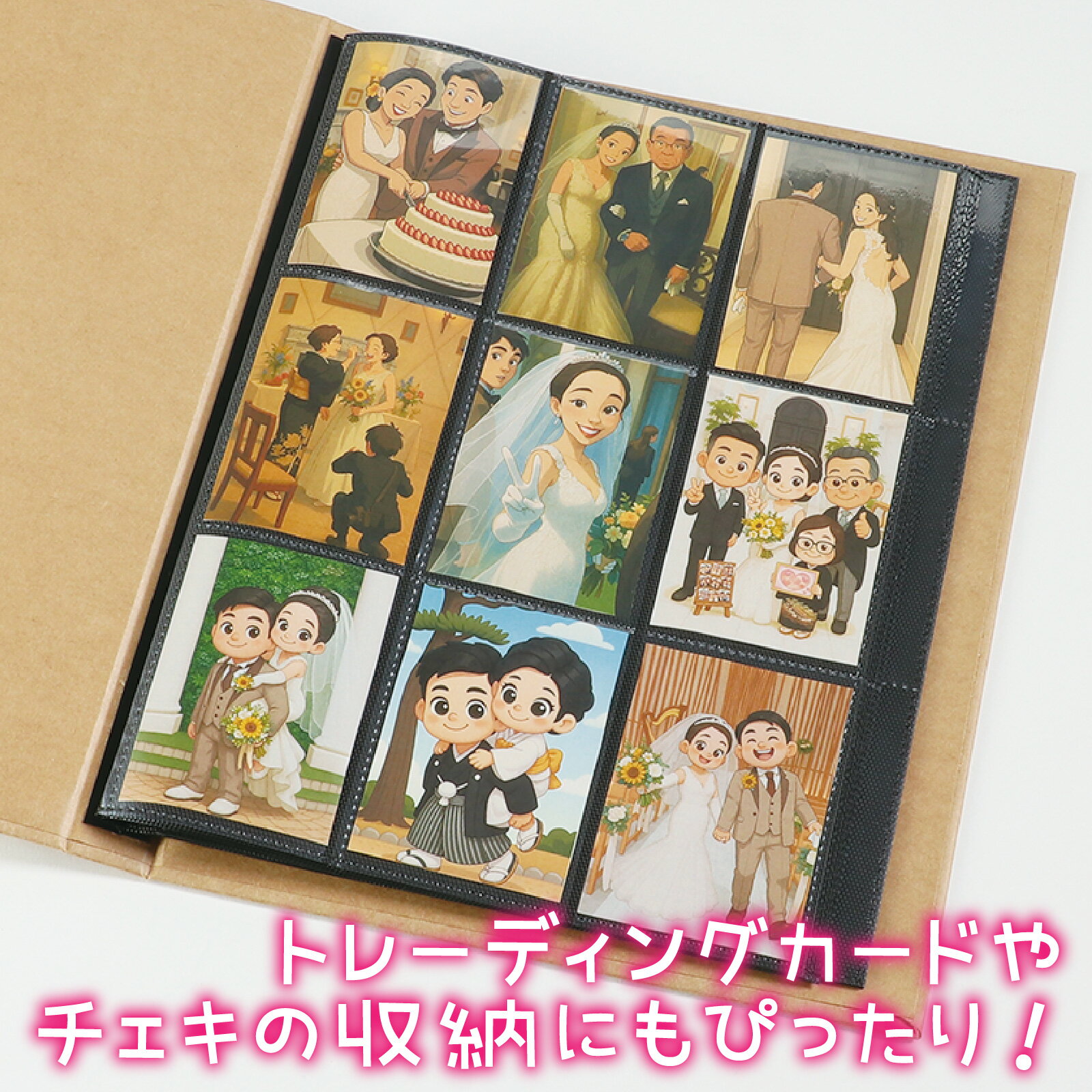 樂天商城 - おえかき ハーフサイズ アルバム　トレカ　トレーディングカード　63×89mm　フォトカード　推し活　韓国　アイドル　チェキ　コレクトブック　収納　思い出　子ども　子供　子ども　孫　プレゼント　オリジナル　オタ活　収納　ランダムトレカ