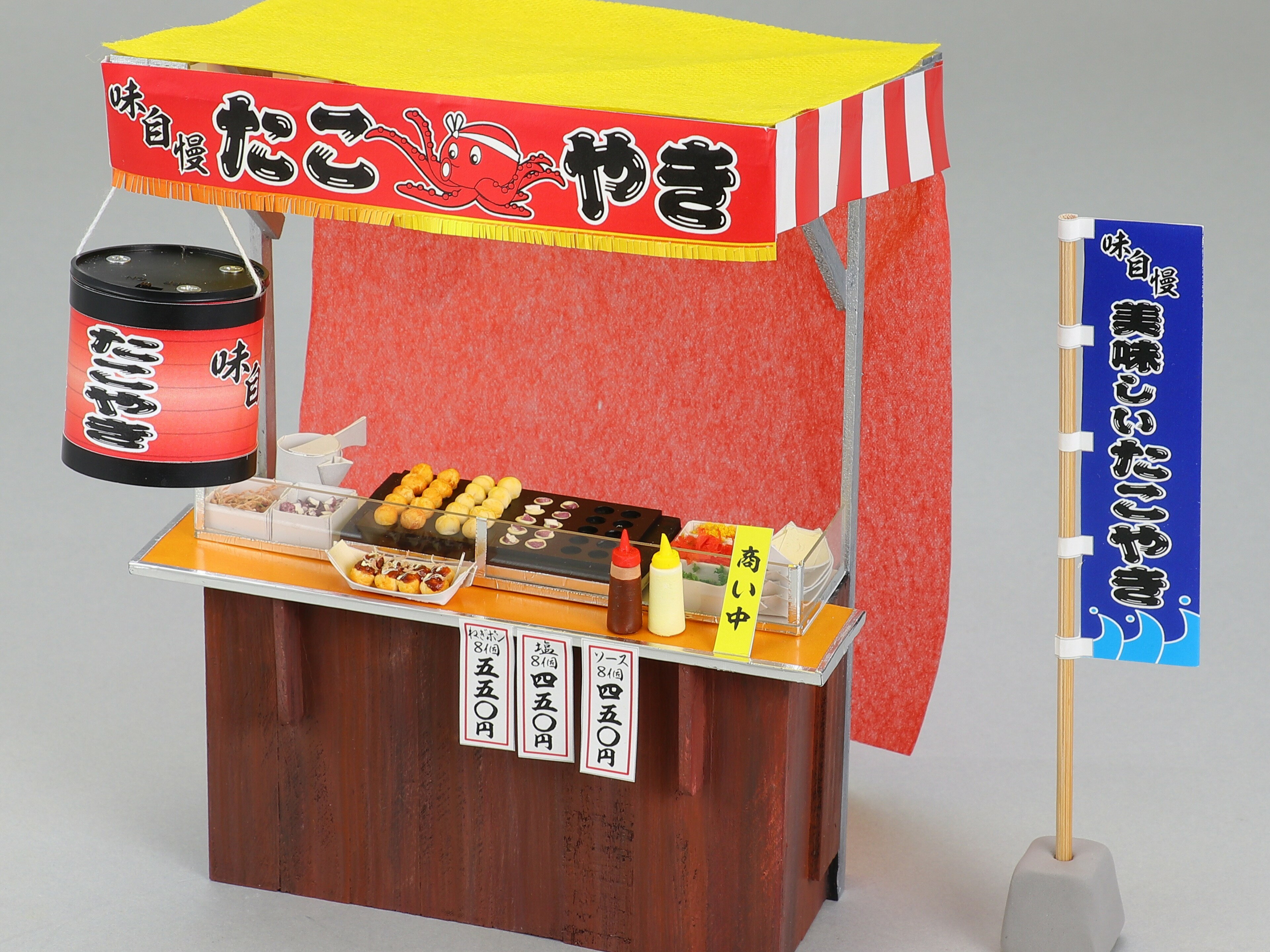 樂天商城 - 工作キット　小学生　女の子　男の子　夏休み　手づくり ミニチュア屋台キット たこ焼き　ミニチュア　アーテック　artec 縁日 夏休み　工作　自由工作　大人　ミニチュア　ハンドメイド
