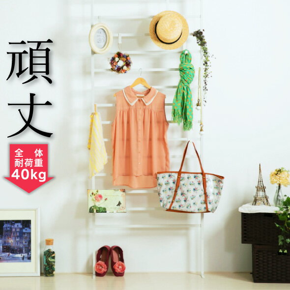 突っ張り 頑丈 ラダー パーテーション 80 cm ( パーティション つっぱり ツッパリ 間仕切り 壁面収納 壁面 ラダー ラック 日本製 国産 燕三条 省スペース 薄型 キッチン リビング 寝室 子供部屋 組立簡単 簡単設置 伸縮 フック ホワイト ブラウン 白 茶 川口工器 )