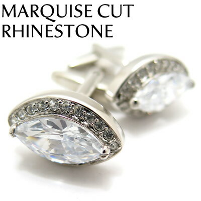 BASIC5000シリーズ MARQUISE CUT RHINESTONE CUFFLINKS マーキーズカットラインストーンカフス（クリスタル）【カフスボタン　カフリンクス】【無料ラッピング】【送料無料】 父の日
