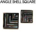 BASIC5000シリーズ ANGLE SHELL M.O.P. BLACK SQUARE CUFFLINKS アングルシェルスクウェアカフス（白蝶貝＆黒蝶貝） 【カフスボタン カフリンクス】【送料無料】 父の日