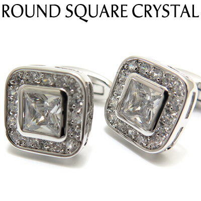 BASIC5000꡼ ROUND SQUARE CRYSTAL CUFFLINKS 饦ɥꥹ륫եڥեܥ󡡥ե󥯥 