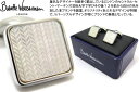 Babette Wasserman バベットワッサーマン KEY STONE HERRINGBONE MOP CUFFLINKS キーストーンヘリンボーンカフス（白蝶貝）【送料無料】【カフスボタン カフリンクス】 父の日