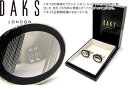 DAKS ダックス SILVER BLACK LINE OVAL CUFFLINKS ブラックラインオーバルシルバーカフス【送料無料】【カフスボタン カフリンクス】【ブランド】 父の日