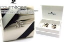 courreges クレージュ OBLIQUE LINE BLACK WHITE CUFFLINKS オブリークラインカフス(ブラック＆ホワイト)  父の日