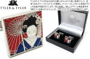 TYLER & TYLER タイラー&タイラー CAPSULE ENAMEL GEISHA BLUE／RED CUFFLINKS カプセルエナメルゲイシャカフス（ブルー／レッド）