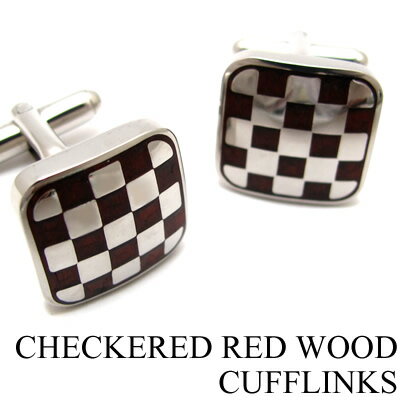 RED WOOD CHECKERED CUFFLINKS レッドウッドチェッカードカフス【カフスボタン　カフリンクス】