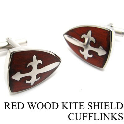 RED WOOD KITE SHIELD CUFFLINKS bhEbhJCgV[hJtXyJtX{^@JtNXz ̓