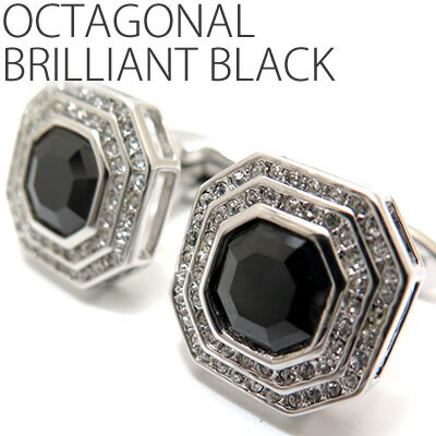 LUMIE8500 OCTAGONAL BRILLIANT BLACK CUFFLINKS IN^SiuAgJtXiubNjyJtX{^@JtNXzybsOz ̓