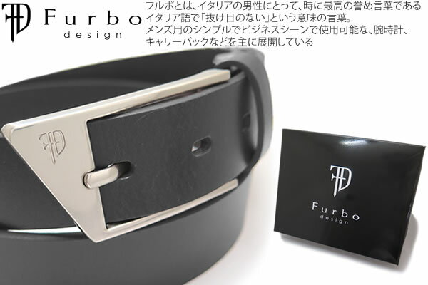 Furbo design フルボデザイン OBLIQUE BACKLE 29mm SMOOTH LEATHER BELT BLACK オブリークバックル 29mmスムースレザーベルト ブラック メール便不可 