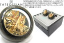 TATEOSSIAN タテオシアン UNIQUE PANORAMA PRECIOUS LEAF GUNMETAL & GOLD CUFFLINKS　ユニーク パノラマプレシャスリーフカフス（ガンメタル＆ゴールド0.006g） 