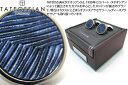 タテオシアン(カフス) TATEOSSIAN タテオシアン TITANIUM LEATHER METALLIC BLUE CUFFLINKS　チタニウムレザーカフス（メタリックブルー）【カフスボタン　カフリンクス】【ブランド】